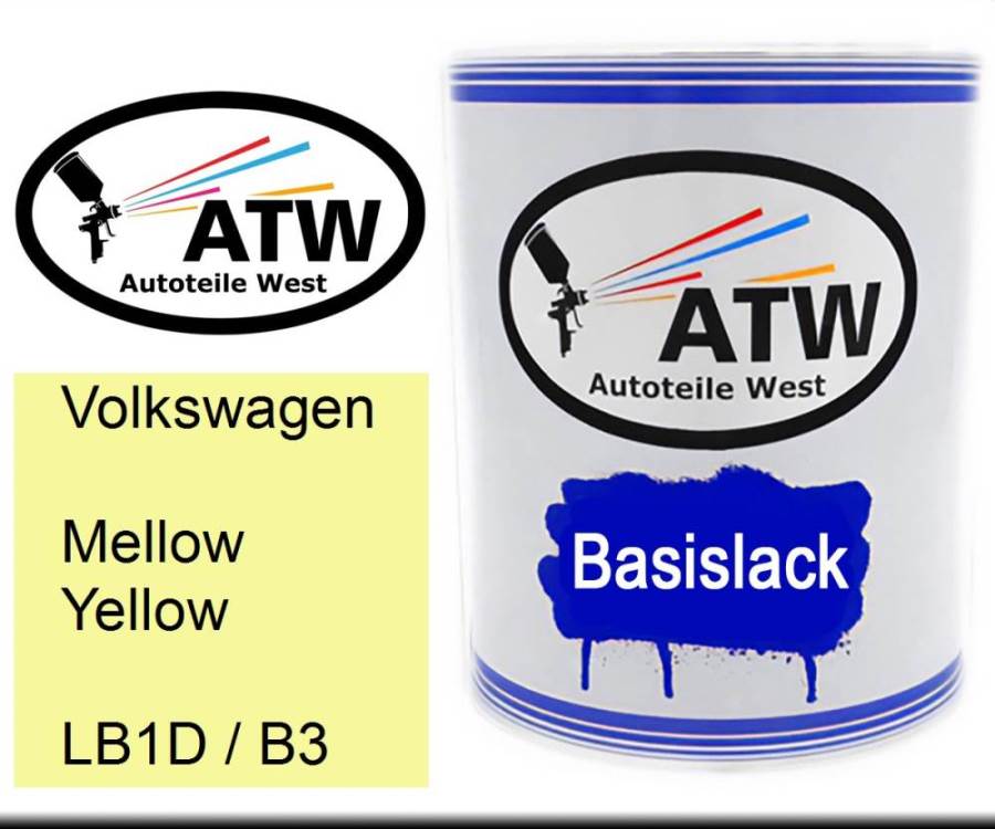 Volkswagen, Mellow Yellow, LB1D / B3: 1L Lackdose, von ATW Autoteile West.